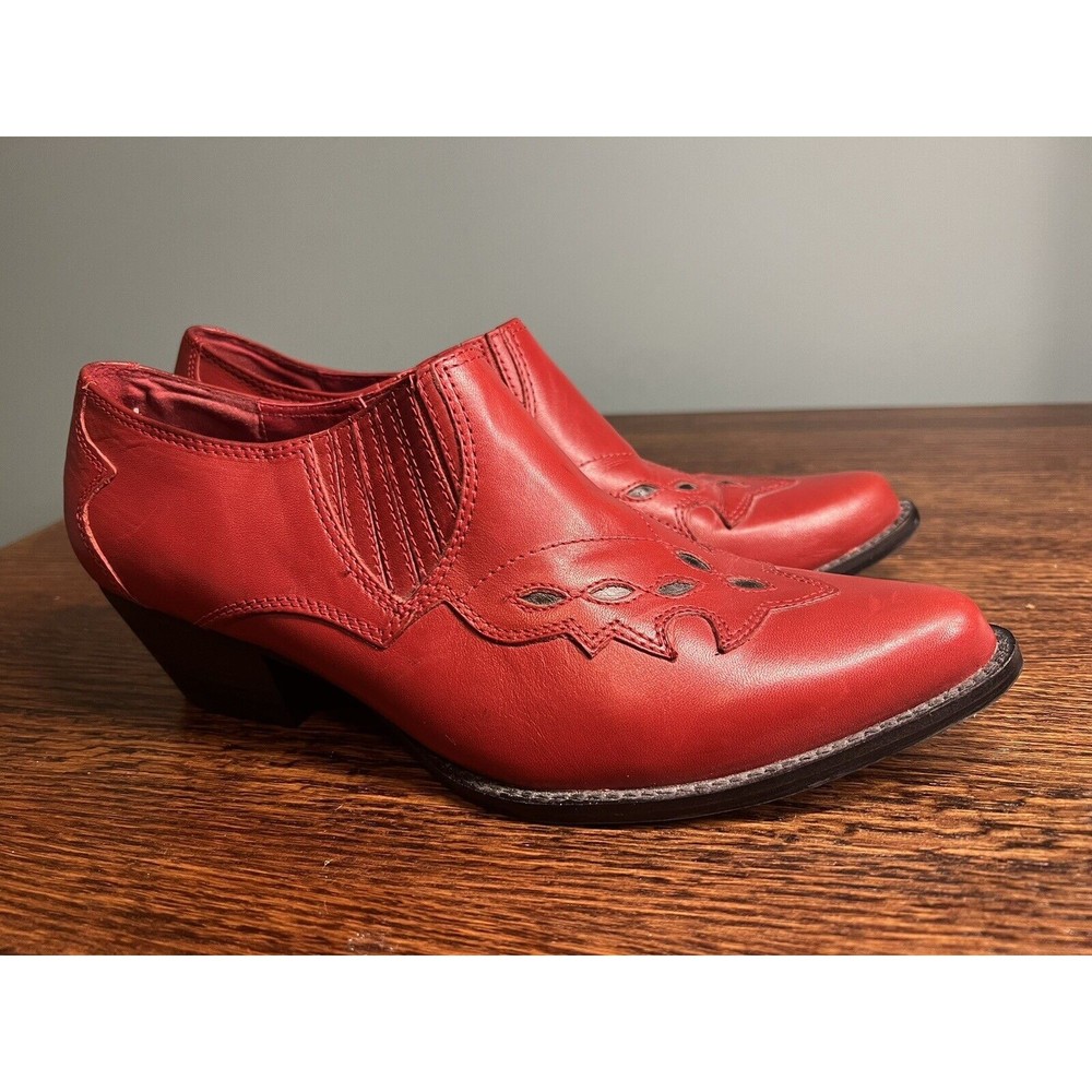 Reba Red Western Ankle Point Toe Bootie The Lane Western  Size 7.5 Women's